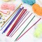 23 Pieces Tunisian Crochet Hooks Kit Including 12pcs 3-10 mm Bamboo Knitting Needle with Bead Carbonized Bamboo Needle + 11pcs 2-8 mm Multi Color Tunisian Afghan Aluminum Crochet Hooks